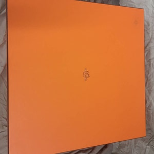 Extra large Collectible Orange box Large Authentic Hermes box Fashion accessories Hermes Paris Luxury gift Hermes storage box Birkin Kelly image 3