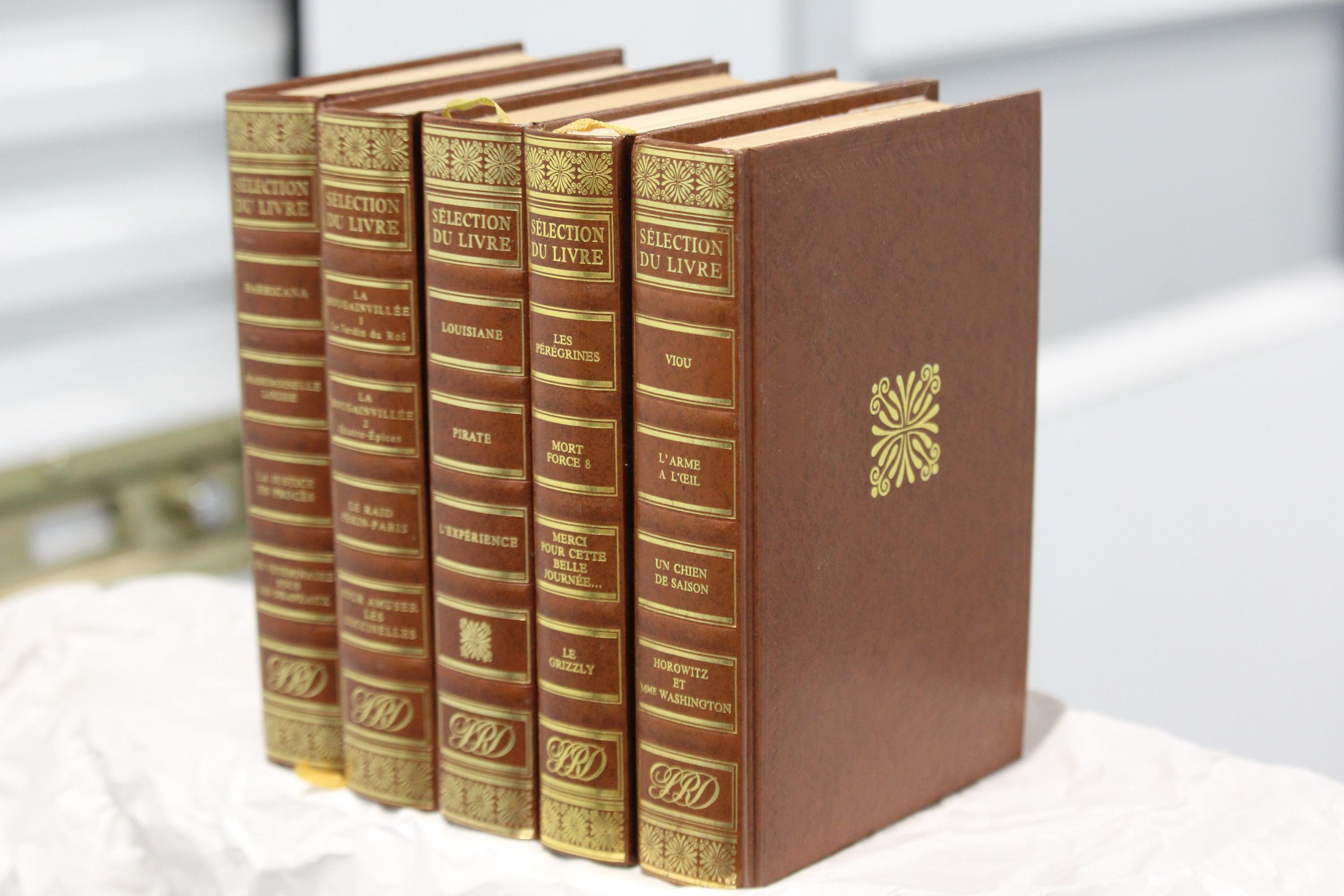 Vintage French Book Brown Hardcover Gold Decor - Etsy