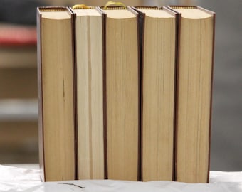 Vintage French Book Brown Hardcover Gold Decor - Etsy