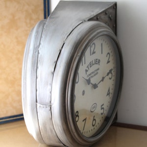 Horloge murale style vintage Grande horloge murale Horloge de gare Décoration murale Décor de garage Décor de bar Décor de loft Horloge industrielle Décor de pub image 10