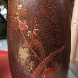 Japanese Hibashi vase Wooden Vase Flower decor Design Floral decor Accent vase Decorative vase Mantel decor Meiji period