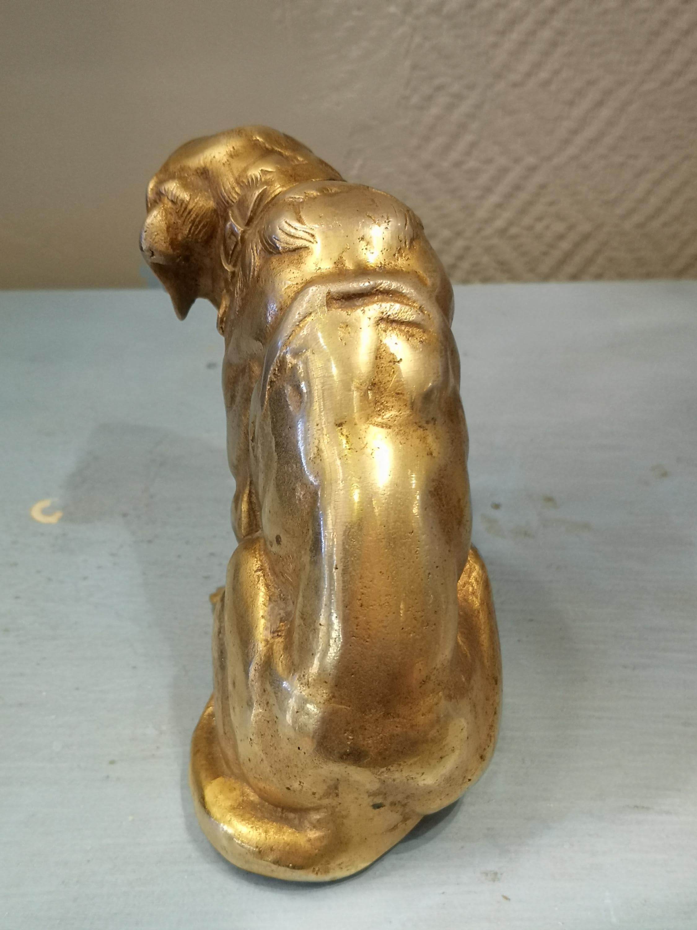 オールドイングリッシュブルドッグの彫刻 犬の置物 動物彫刻 犬の像