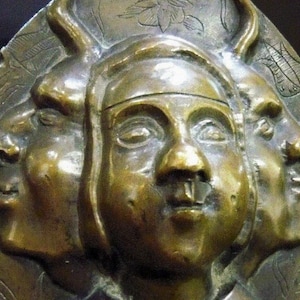 Gold Devil Gargoyle decor Demon Gothic Wall Decor Bronze