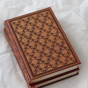 Gold Antique French book Vintage Decorative book Gold Brown Hardcover Small book Shabby chic Book in French Vintage book Library