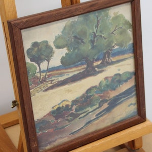 Paisagem do sul do sul francês corse paisagem boné corse mediterrâneo pintura em aquarela arte francesa pintura emoldurada assinada casa rústica