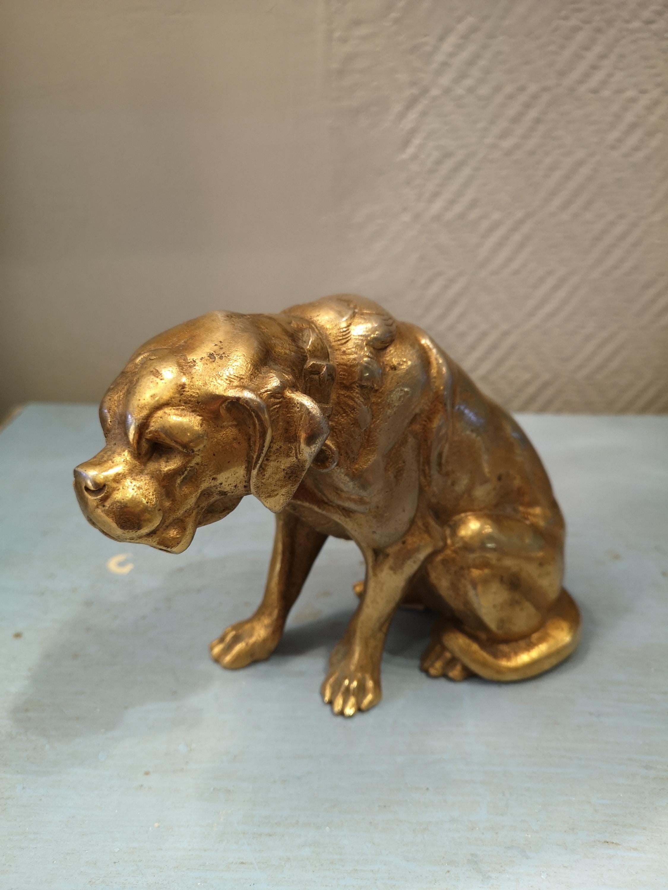 オールドイングリッシュブルドッグの彫刻 犬の置物 動物彫刻 犬の像