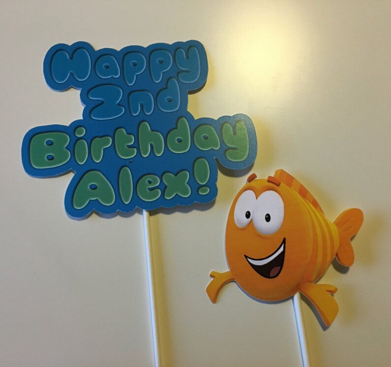 Oona Bubble Guppies Centerpiece Picks Nonny Deema Grouper Molly Personalized SignSet of 8CenterpiecesBirthdayBaby Mr Gil Goby