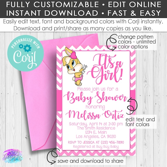 looney tunes baby shower invitations