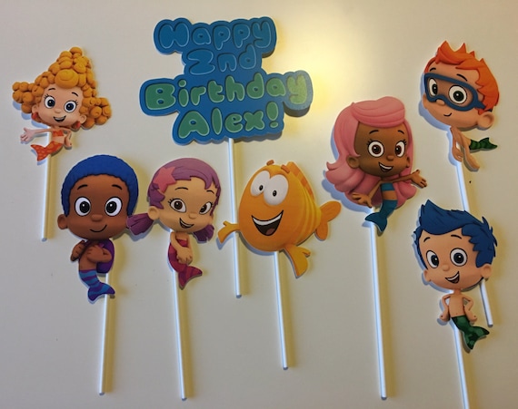 Bubble Guppies Centerpiece Picks Molly Gil Mr Grouper Etsy Bubble Guppies Centerpiece Picks Molly Gil Mr Grouper Etsy