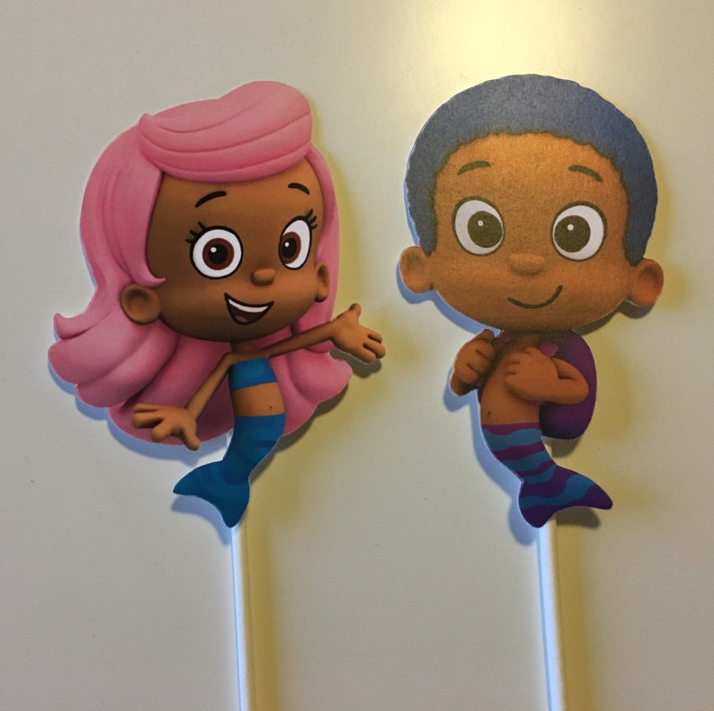 Oona Bubble Guppies Centerpiece Picks Nonny Deema Grouper Molly Personalized SignSet of 8CenterpiecesBirthdayBaby Mr Gil Goby