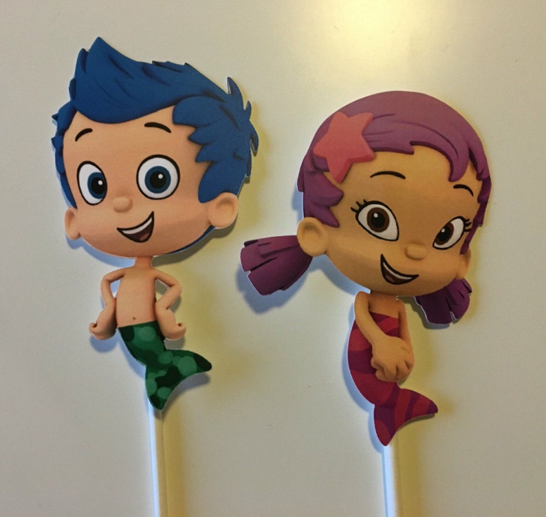 Oona Bubble Guppies Centerpiece Picks Nonny Deema Grouper Molly Personalized SignSet of 8CenterpiecesBirthdayBaby Mr Gil Goby
