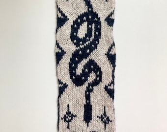 Serpentine Sock Knitting Pattern: Stranded Colorwork, Tattoo Style (PDF Pattern)