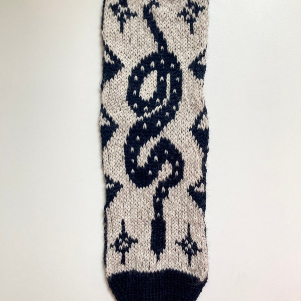 Sock Knitting Pattern - Serpentine Stranded Colorwork Socks, Cuff Down Sock Pattern