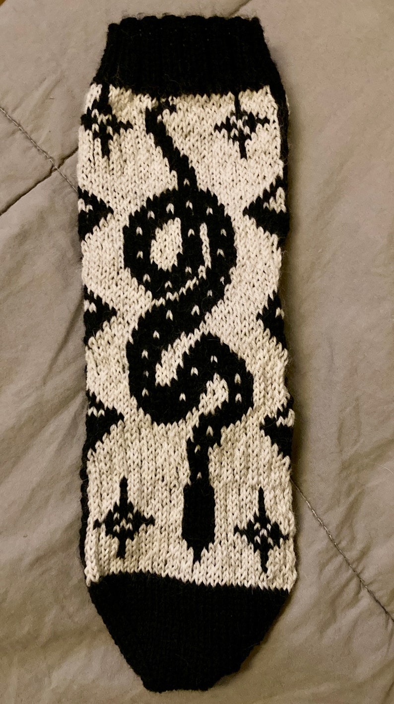 Sock Snake Pattern Serpentine Sock Knitting Pattern: Stranded Colorwork, Tattoo Style (PDF ...