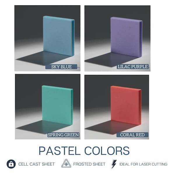 Pastel Acrylic - Laserable Acrylic Plexiglass Sheet