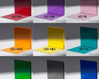 9 INDIVIDUAL COLORS 9 Sheets 1//8/" Mirror Acrylic Plexiglass 12/" x 12/"