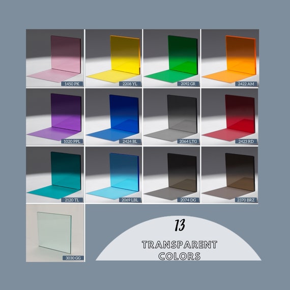 12 x 12 Inch Transparent Plexiglass/Acrylic Sheet For Cutting Varying Thickness and Colors!