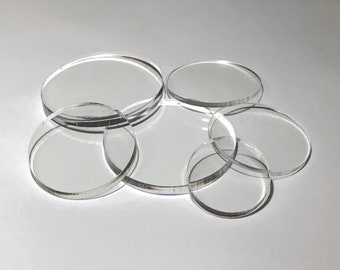 Clear Acrylic Plexiglass Discs - Multiple Thicknesses!