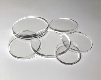 20PCS 4 Inch Clear Acrylic Sheet Round Plexiglass Disc 2mm Thick 100mm...