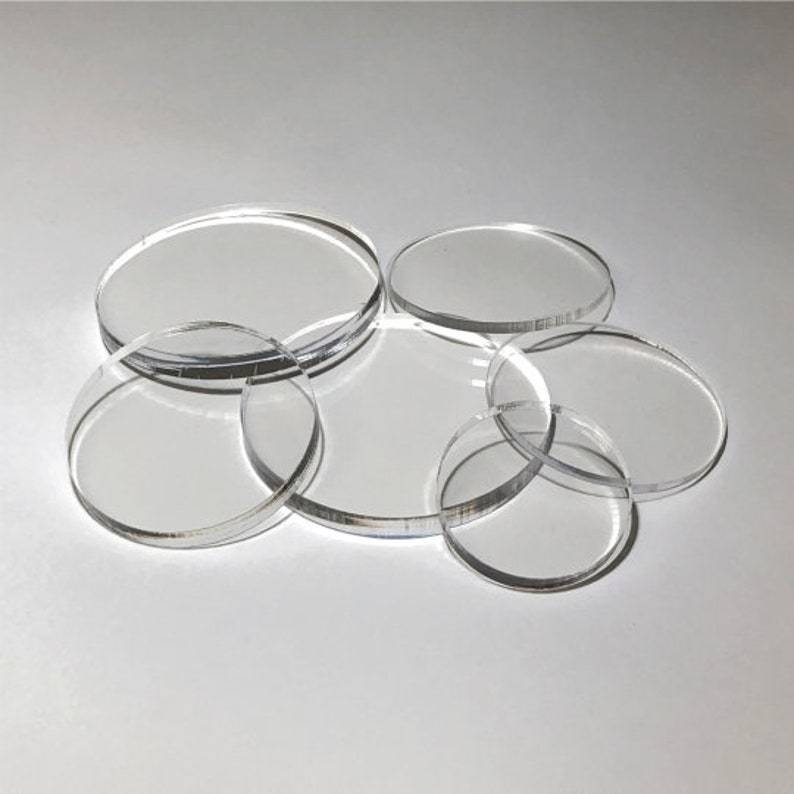 Clear Acrylic Plexiglass Discs Multiple Thicknesses image 1