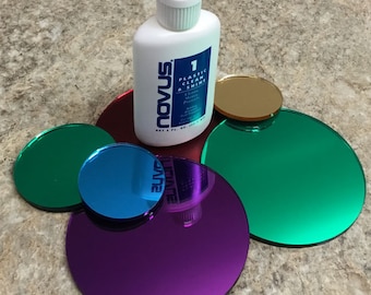 Mirrored Acrylic Disks, Colored Plexiglass Discs, Plastic Circles - 1/8" Inch Thick