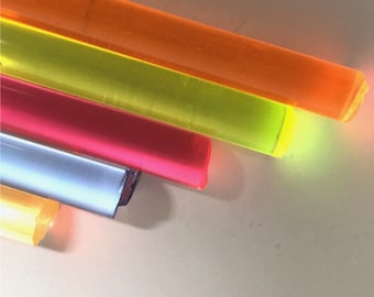 FLUORESCENT Extruded Acrylic Rod - Choose from 5 Different Colors!