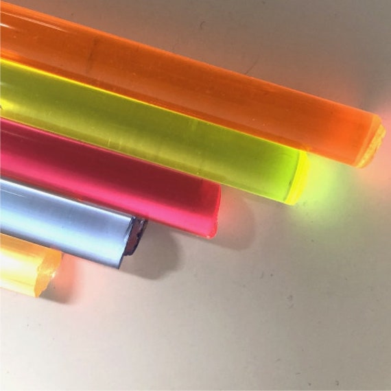 FLUORESCENT Extruded Acrylic Rod Choose From 5 Different Colors 