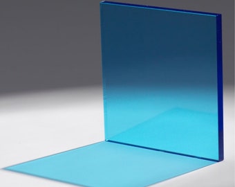 Light Blue Transparent Cell Cast Plexiglass Sheet 1/8", 3/16", 1/4" Thick- Custom Cut To Size