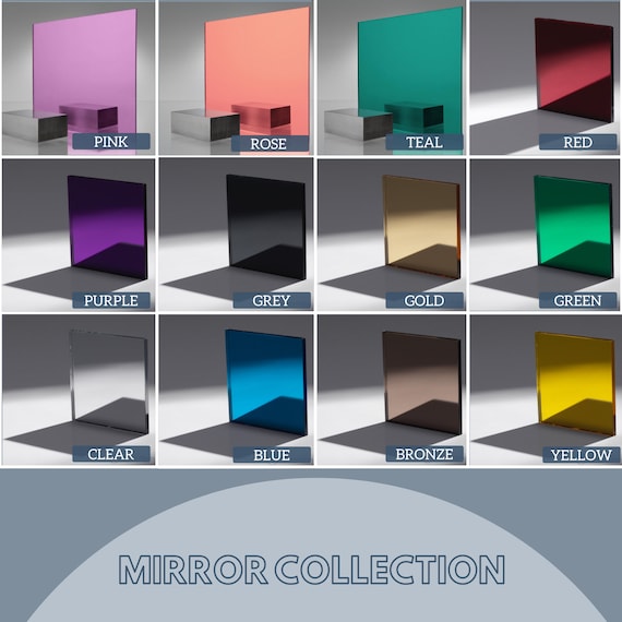 ShatterProof Plastic Glass Multiple Size Options Acrylic Mirror Sheet