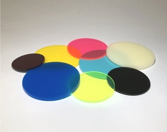 Translucent Acrylic Disks, Colored Plexiglass Discs, Plastic Circles - 1/8" Inch Thick