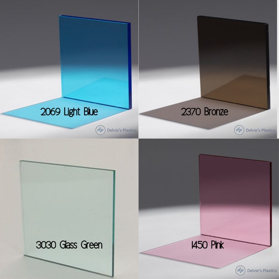 5 Sheets 1//8/" 3030 Transp Glass Green Cell Cast Acrylic Plexiglass 12 x 12
