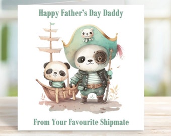 Personalised Pirate Father's Day Card, Father's Day Card, Pirate Card, Card for Dad, Card for Grandad, Card for Daddy