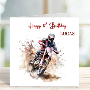 Personalised Motocross Birthday Card for Son, Grandson, Uncle, Husband, Brother, Friend, Motocross Card