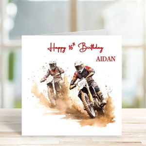 Personalised Motocross Birthday Card for Son, Grandson, Uncle, Husband, Brother, Friend, Motocross Card