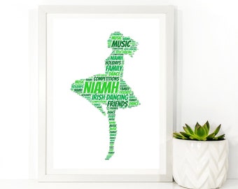 Personalised Irish Dancer Print,  Word Art Print, Unframed Print, Personalised Print, Irish Dancer Print