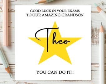 WHITE COTTON CARDS Glückskarte – 'Good Luck In Your Exams', Handgefertigt, 16 X 16 Cm, Mit Umschlag