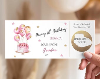 Birthday Scratch Card Gift, Scratch To Reveal Card, Birthday Gift Voucher, Personalised Surprise Scratch Card Birthday Gift,
