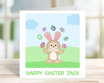 Personalised Easter Bunny Card, Easter Card, Personalised Easter Card, Easter Bunny Card
