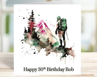 Personalised Hiking Birthday Card for Son, Grandson, Uncle, Husband, Brother, Friend, Hiking Card