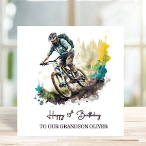 Personalised Mountain Biker Birthday Card for Son, Daughter, Grandson, Uncle, Husband, Brother, Friend, Mountain Biker Card