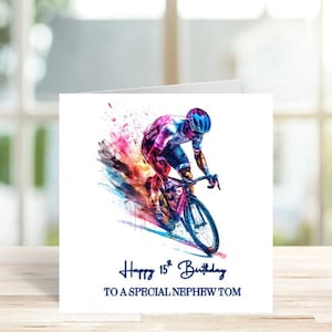 Personalised Cycling Birthday Card for Son, Grandson, Uncle, Husband, Brother, Friend, Cyclist Birthday  Card, Custom Cycling Birthday Card