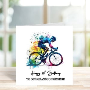 Personalised Cycling Birthday Card for Son, Grandson, Uncle, Husband, Brother, Friend, Cyclist Birthday  Card, Custom Cycling Birthday Card
