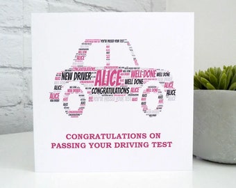 Nouvelle carte de conducteur personnalisée, félicitations pour avoir réussi votre carte d’examen de conduite, carte d’examen de conduite