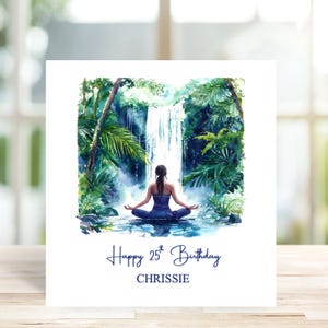 Personalised Yoga Card, Personalised Birthday Card, Personalised  Card, Yoga Card, Personalised Meditation Card