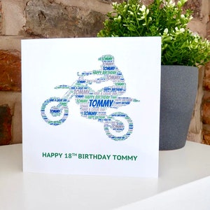 Personalised Motocross Birthday Card, Motocross Card, Trials Bike ...