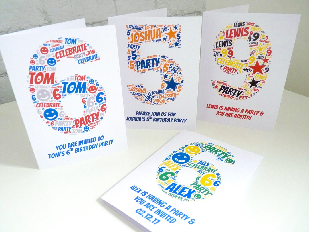 Personalised Children's Party Invitations Personalised - Etsy