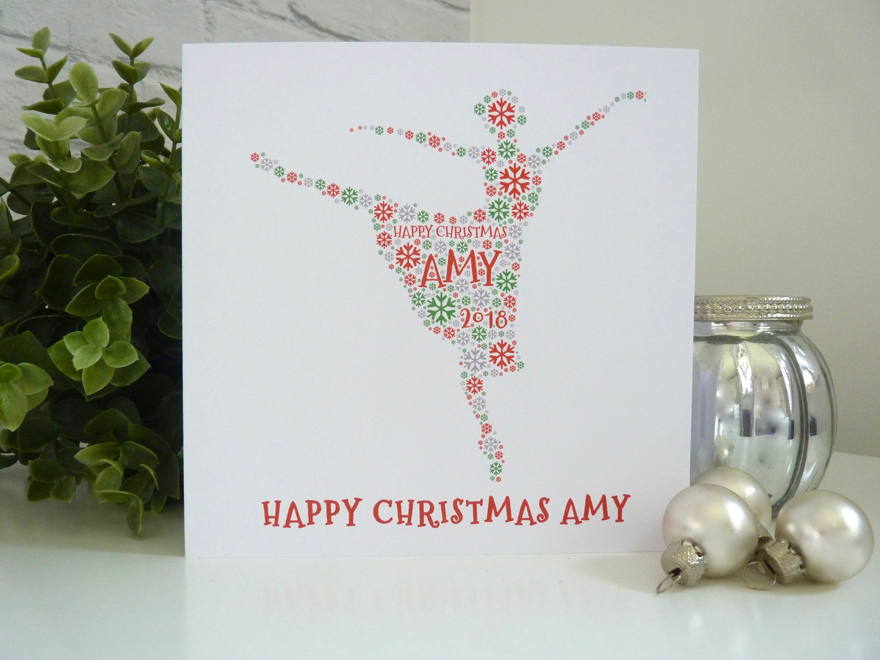 Personalised Ballerina Christmas Card Christmas Ballet Card Etsy