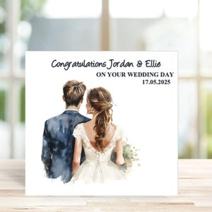 Personalised Happy Couple Wedding Card, Personalised Wedding Card, Wedding Car card for bride and groom, wedding card