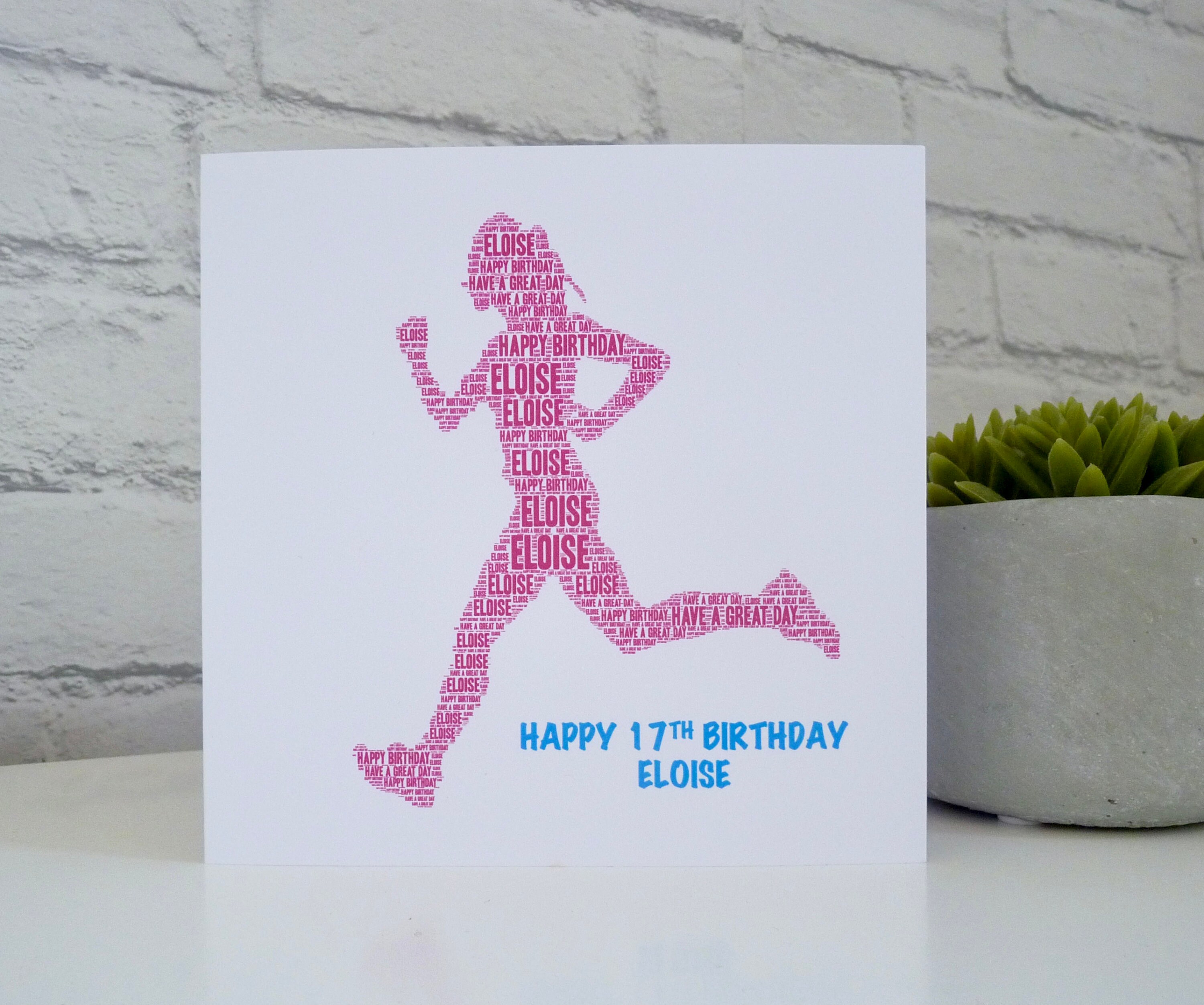 Personalised Female Runner Card Personalised Birthday Card Etsy