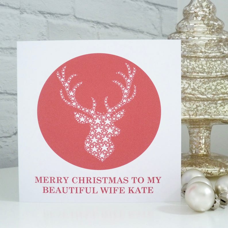 Personalised Stag Christmas Card Christmas card for Wife
